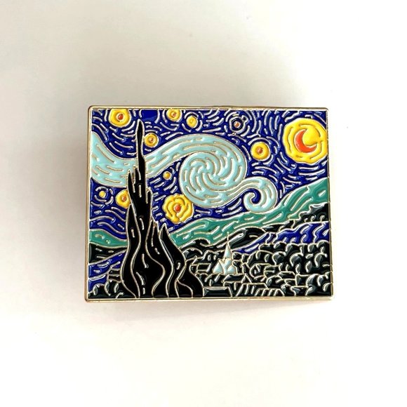 *50% OFF! Starry Night pin Vincent van Gogh art flair painting pins pinback - Picture 1 of 3